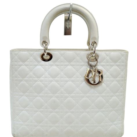 dior white handbag|lady dior bag inside.